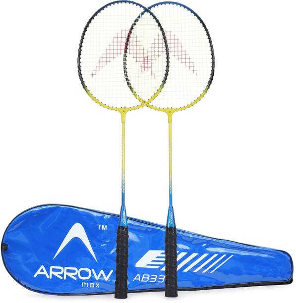 ArrowMax WIDE BODY ALUMINIUM RACKET SET OF 2 PCS ( AB-333 BLUE) BY ONE SHOT RETAIL Blue Strung Badminton Racquet
