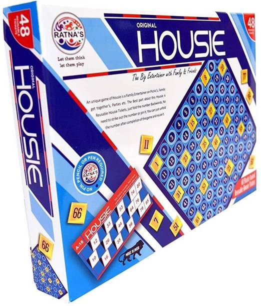 KIDIVO Original Regular Housie with 48 Reusable Cards Fun Board Game (Multicolor) Strategy & War Board Game