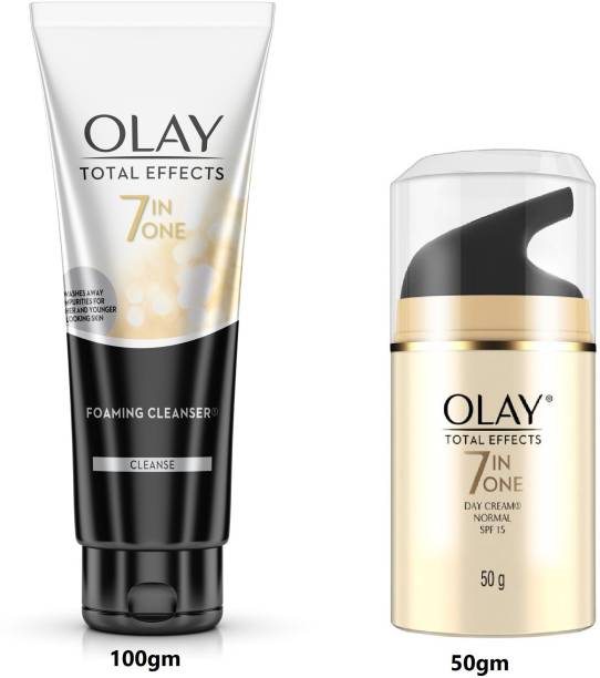 OLAY Total Effects 7 In One Foaming Cleanser 100g + Day cream 50g combo