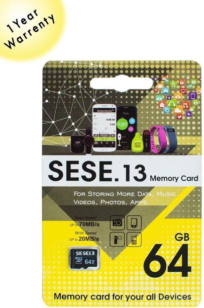 SE.13 PREMIUM 64 GB MicroSD Card Class 10 70 MB/s  Memory Card