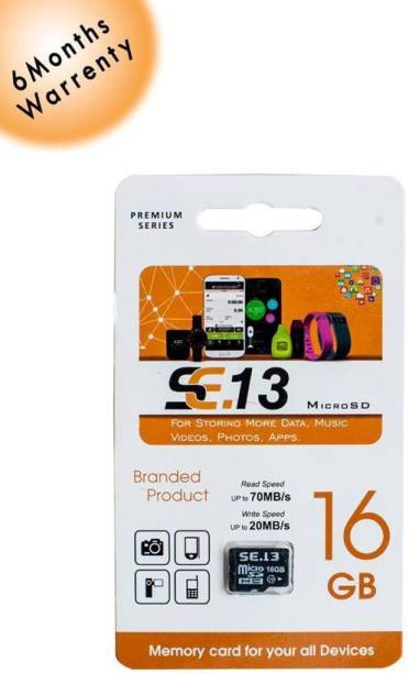 SE.13 PREMIUM 16 GB MicroSD Card Class 10 70 MB/s  Memory Card