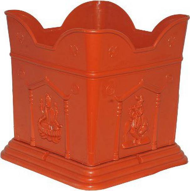GREENLIVE by Future Green Point Brindavan 10 inch Tulsi Pot Big ( Brown ) Plant Container Set