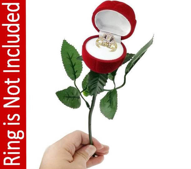 Buyist Red Rose Ring | Perfect Valentine Gift for Girlfriend Wife Woman And Life Partner Vanity Box pack of 1 rose shaped ring box Vanity Box