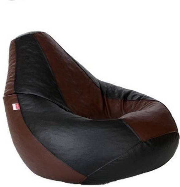 STAR XXXL Classic Black and Brown Teardrop Bean Bag  With Bean Filling