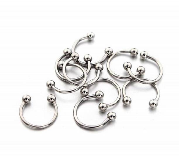 GadgetsDen 16g ~10mm Horseshoe Circular Piercing Eyebrow Septum belly lip earring-10Pieces Stainless Steel Huggie Earring