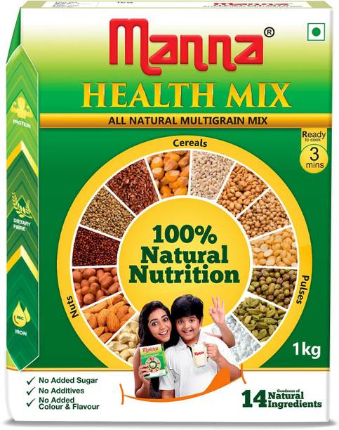 Manna Health Mix - 1kg | Health&Nutrition Drink|Multigrain Health Drink for Kids 1 kg