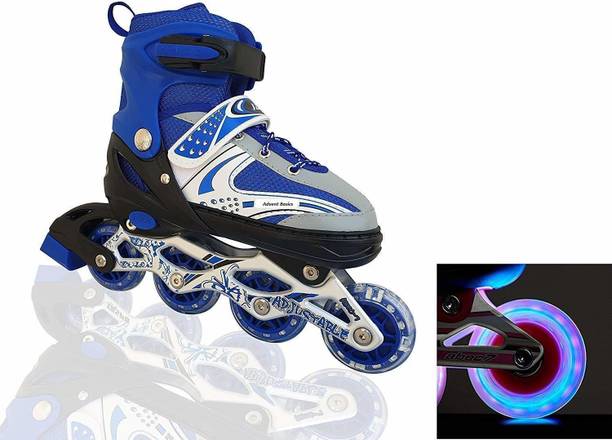 LAVNI Skates with Front Light up PU Wheels for All Boys and Girls Latest Designed In-line Skates - Size Free  UK