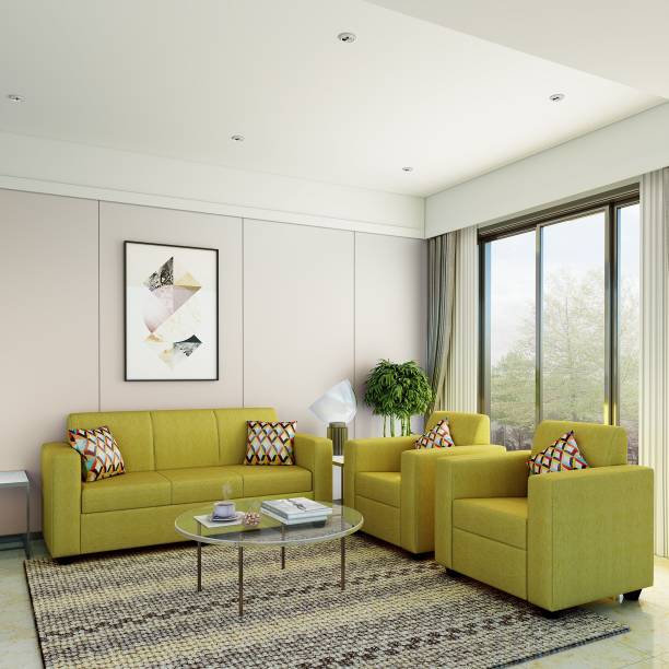 Flipkart Perfect Homes Burano Fabric 3 + 1 + 1 Green Sofa Set