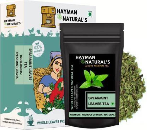 HAYMAN NATURAL'S Spearmint Leaves Herbal Tea (82 Cups) for PCOD and PCOS - Cure Facial Hair and Acne Due to Hormonal Imbalance Herbal Tea Pouch