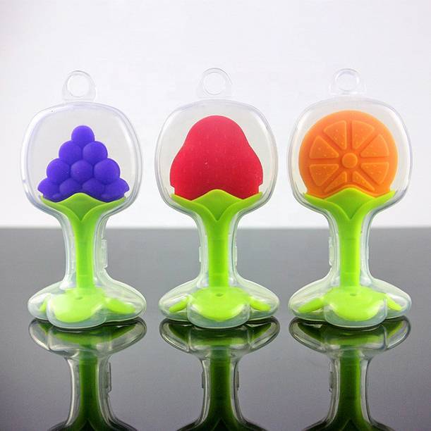 croox Bpa Free Food Grade Silicone Rubber Cute Funny Silicone Baby Teething Chew Toys Teether For Baby CRXTEE77- Pack of 3 - CRXTEE44_333 Teether