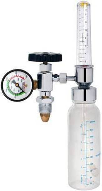 Firstcare Oxygen Flow Meter with Humidifier Bottle Floor Mount Oxygen Cylinder Holder