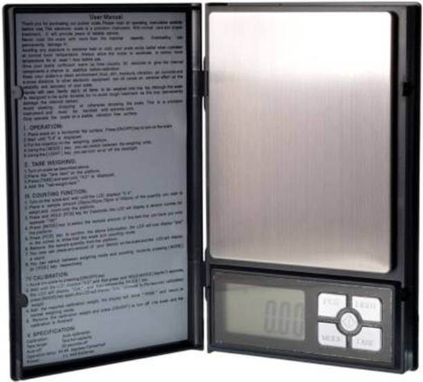 NIVAYO ® Digital Notebook 500gm x 10mg (0.01g) Gold and Silver Jewellery Weighing Scale Weighing Scale (Black) TM-A10 Weighing Scale