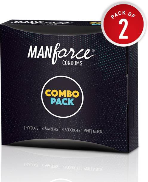 MANFORCE Multi-Flavoured Wild 3in1 Condoms Combo Pack (Grape, Mint, Strawberry, Chocolate & Melon) - 10s (Pack of 2) Condom