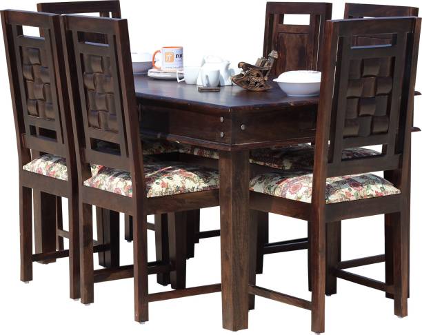 ROYAL FINISH Nivora Moderna Solid Wood 6 Seater Dining Set