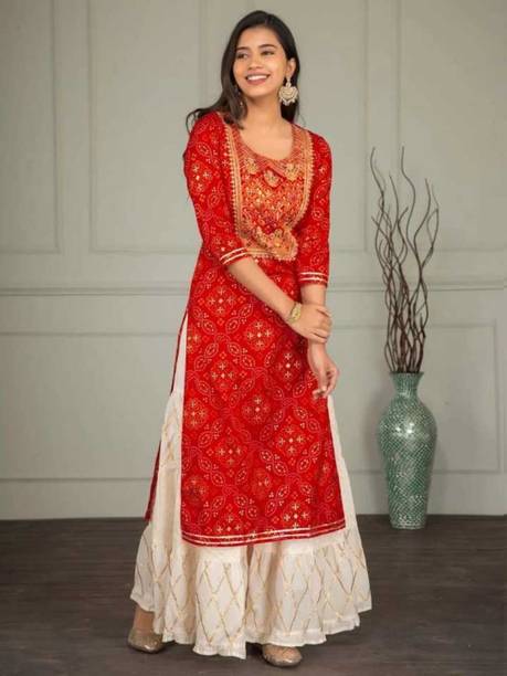 KANCHAN FAB Women Kurta Sharara Set