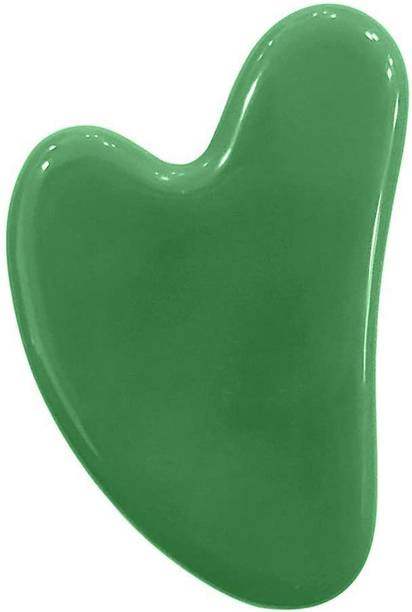 GREENLEAF GL-MSG-GR Green Jade Gua Sha Stone Face Massage Tool for Relieve Wrinkles, Stress Relief , Anti-Aging Scraping, Facial Massager for Acupuncture Trigger Point Therapy Massager