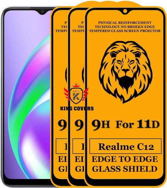 KING COVERS Edge To Edge Tempered Glass for Realme C12