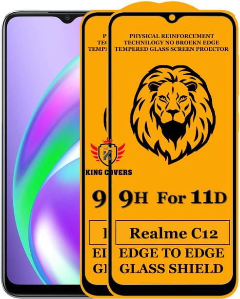 KING COVERS Edge To Edge Tempered Glass for Realme C12