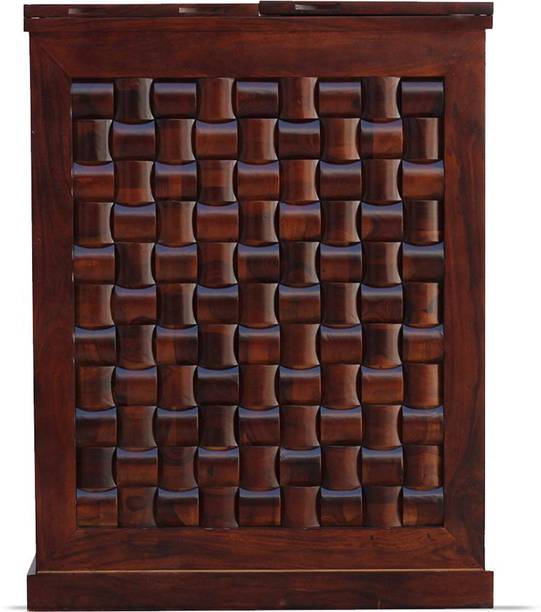 rf royal finish Nivora Double Door(43"x33"x20"),Lock System,12-Month Warranty,Natural Colour Solid Wood Bar Cabinet