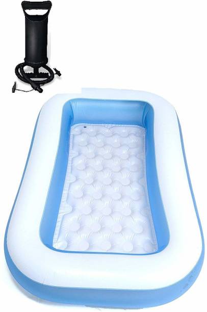 Orioles 5.5 FT. Bath tub for Baby Rectangular with Air Balloon Pump Inflatable Swimming Pool