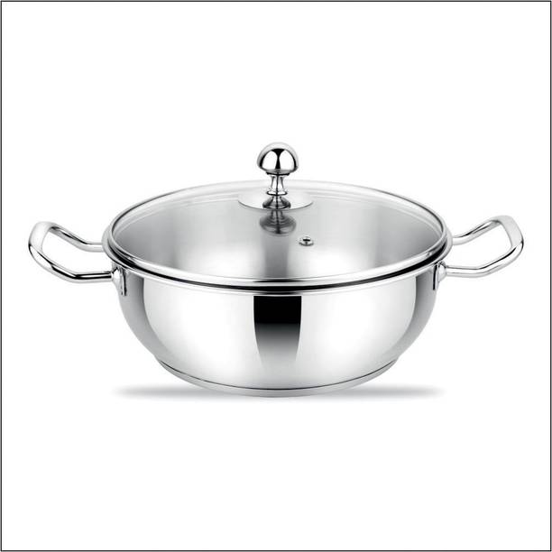 PRABHA by Prabha Heavy Gauge- Encapsulated Base Kadhai With Lid 3.5L and 24cm Diameter Kadhai 24 cm diameter with Lid 3.5 L capacity