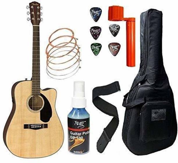 FENDER CD60SCE Dreadnought Semi Electro Acoustic Guitar with Accessories Semi-acoustic Guitar Rosewood Mahogany Right Hand Orientation