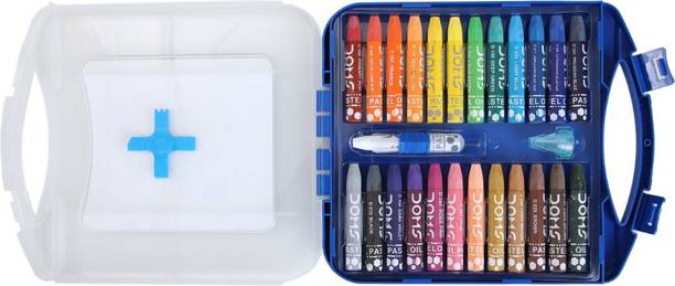 DOMS Non Toxic Hexagonal Jumbo Oil Pastel Set in Plastic Carry Case