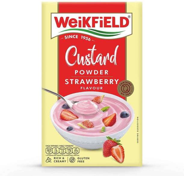 WeiKFiELD Custard Powder Strawberry Flavour Rich & Creamy And Gluten Free Custard Powder