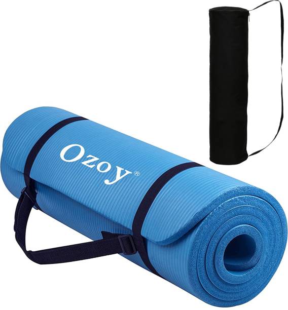 YOZO 13mm Extra Thick Yoga and Exercise Mat with Carrying Strap Blue 13 mm Yoga Mat Blue 13 mm Yoga Mat