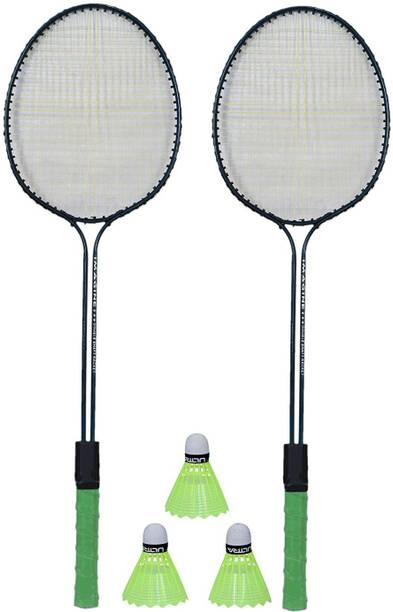 pargati 3 Piece Shuttle, Double Shaft Badminton Racquets Multicolor Strung Badminton Racquet