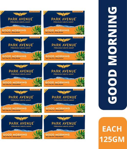 PARK AVENUE Good Morning Fragrant Soap With Tea Tree Oil And Shea Butter 125 Grams Each (Pack of 10)