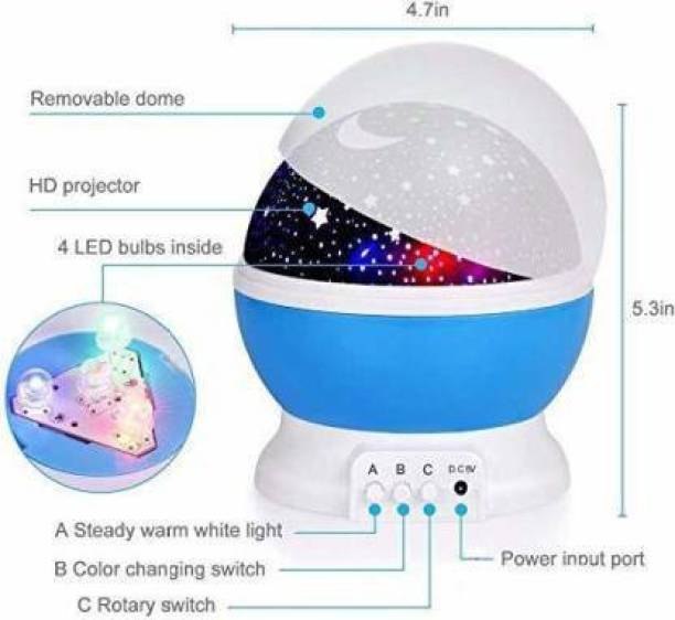 shyam priya Star Master Dream Rotating Projection Lamp, Star Master Projector Lamp with USB Wire Turn Any Room Into A Starry Sky Colorful LED Night Lamp, Night Bulb, Night Light (Multi Color) Power Pack Mod