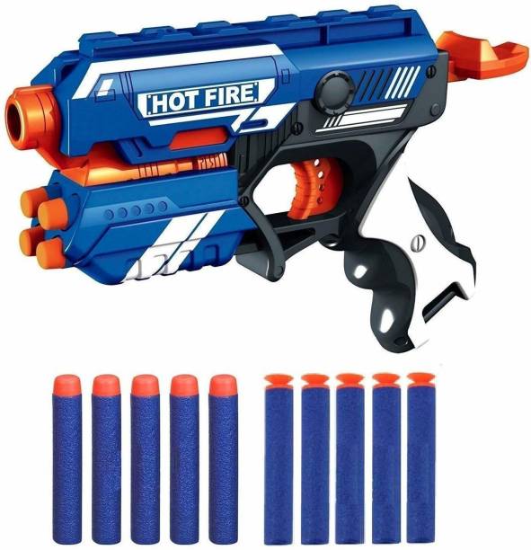 K A Enterprises Blaze Storm Manual Soft Bullet Gun Toy with 10 Safe Soft Foam Bullets, Fun Target Shooting Battle Fight Game for Kids Guns & Darts