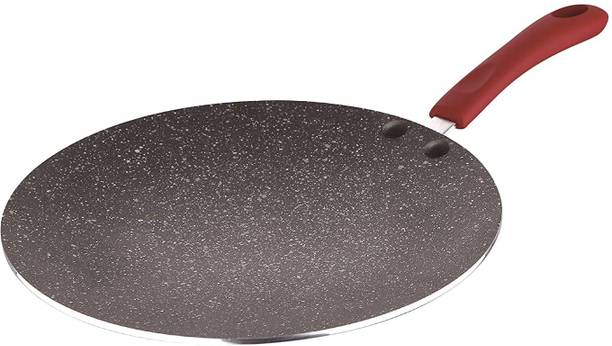 BERGNER Bellini Plus Press 28 cm Non-Stick Flat Tawa, Red इंडक्शन बॉटम कुकवेयर सेट