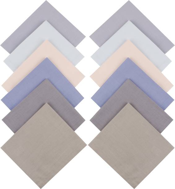 Solo Men's Cotton Handkerchiefs (Multi-color) Pack of 12 ["Multicolor"] Handkerchief
