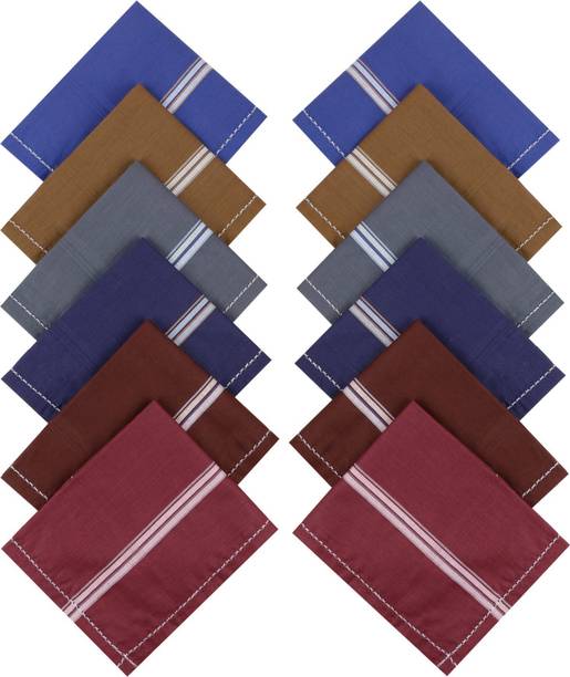 Solo Men's Cotton Handkerchiefs (Multi-color) Pack of 12 ["Multicolor"] Handkerchief