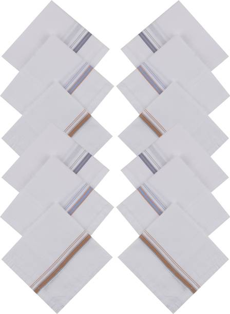 Solo Men's Cotton Handkerchiefs (White) Pack of 12 ["White"] Handkerchief