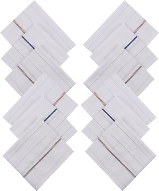 Solo Men's Cotton Handkerchiefs (White) Pack of 12 ["White"] Handkerchief