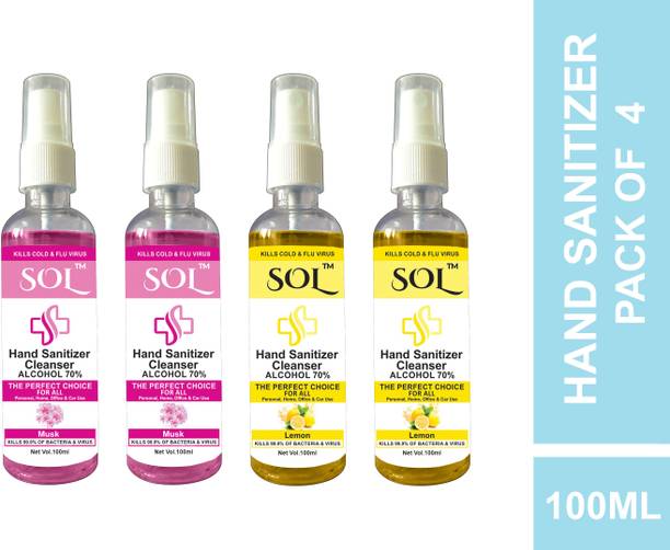 Sol Lemon + Musk  Cleanser Spray Sanitizer Spray Pump Dispenser