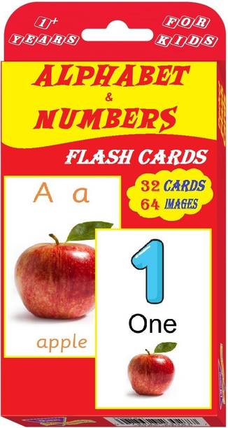 SA Flash Cards for Kids - 32 Cards & 64 Images | Children Early Learning Flash Cards of English Alphabets & Numbers