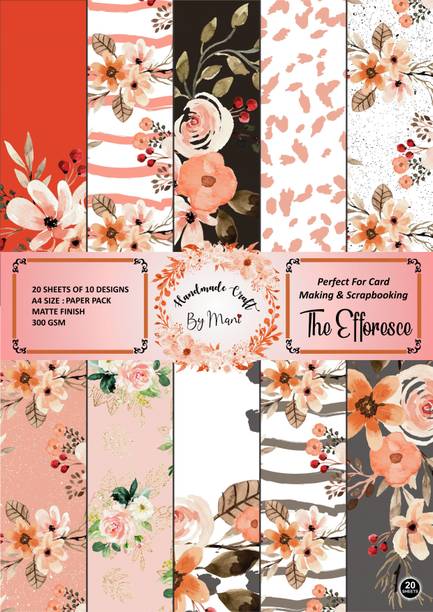 Dheett The Effloresce Scrapbook Designer Paperpack A4 300 gsm Craft paper