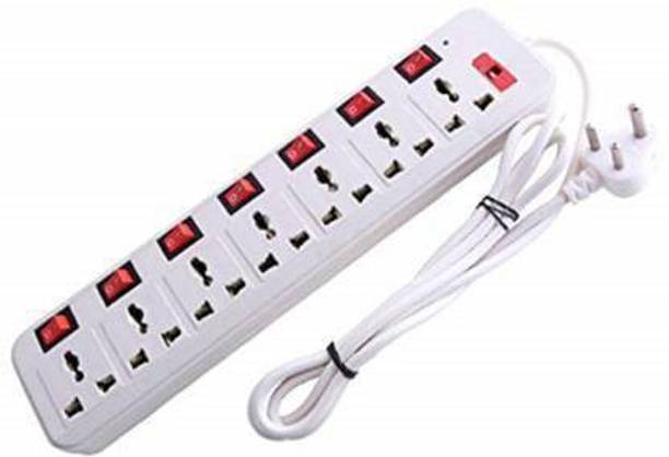 D-DEVOX 7+7 SWITCH SHOCKET HIGHLY DURABLE 3 MTR LONG WIRE CAPACITY 6AMP. 7  Socket Extension Boards