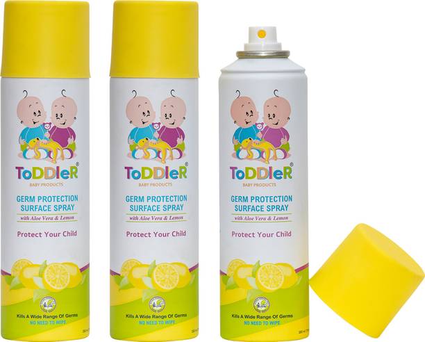 TODDLER BABY PRODUCTS Disinfectant Sanitizer Spray Germ Protection Surface Spray (Aloe Vera and Lemon)Pack Of 3 (750 ml)