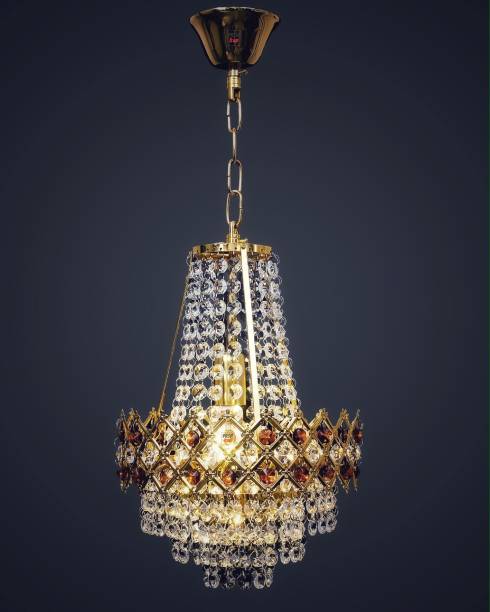 Prop It Up Original Crystal(ASFOUR/K-9) SMALL SIZE Chandelier Gold Plated Stainless Steel Body and Crystal Glass Rosh Calisto Chandelier 6652/250 Chandelier Ceiling Lamp