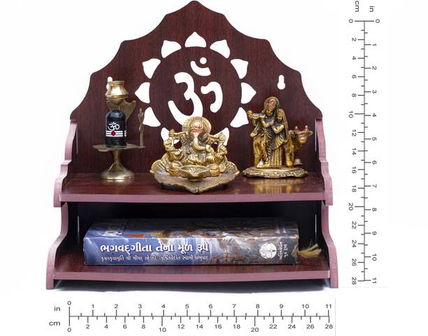 Rudrax Temple Wall Hanging Product Engineered Wood Home TempleWooden Singhasan Temple for God pooja room. Engineered Wood Home Temple
