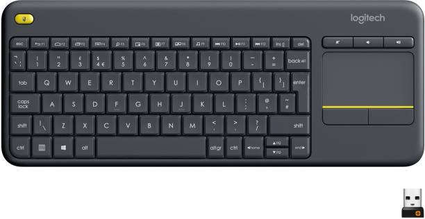Logitech K400+ with Touchpad, Connected to TV, Customizable Multi-Media Keys Wireless Laptop Keyboard