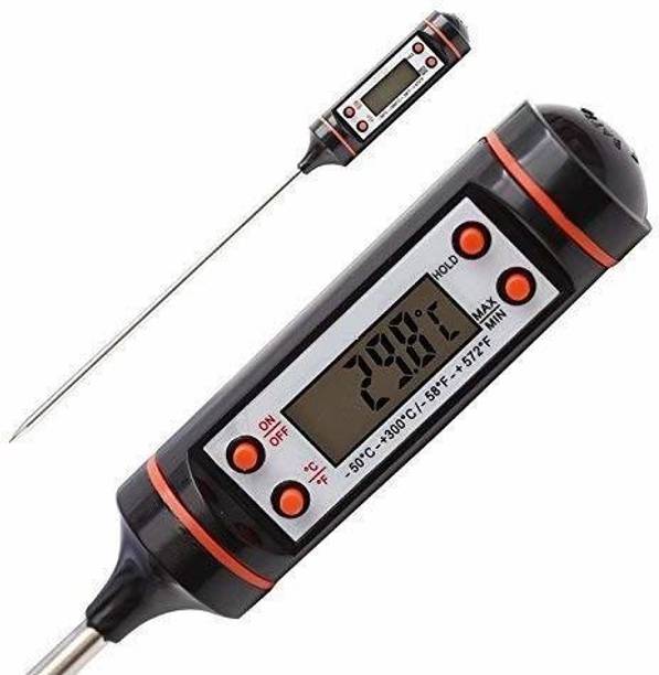 Psb Digital LCD Cooking Food Meat Probe Kitchen BBQ Thermometer Temperature Stainless Steel Test Pen, Instant Read Thermometer for Food, Meat, Milk, Oil Thermometer with Fork Kitchen Thermometer