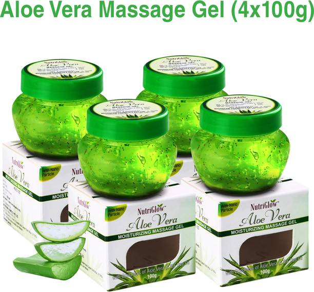 NutriGlow Aloe Vera Moisturizing Massage Gel 100gm Pack of 4