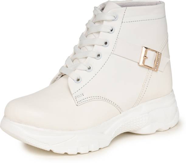 Bootco Shoes for Girls Women High Tops Ankle Heel Casual And Party Wear Boots For Women