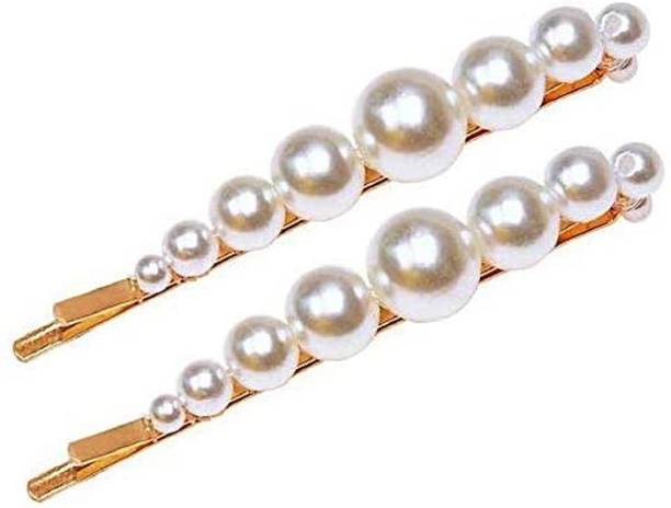SHREYA-FASHION Handmade Hair Pearl Side Pins Golden bobby pins Hair Accessories for Girls Women (Pin Style 1) Hair Pin